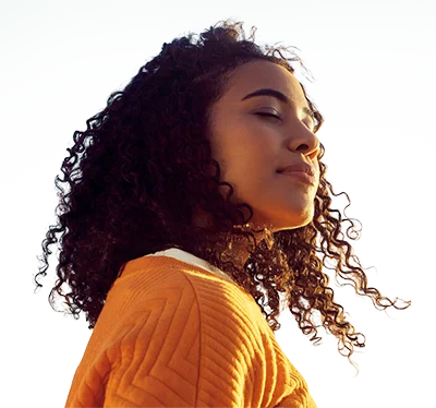 woman dreaming in the sun